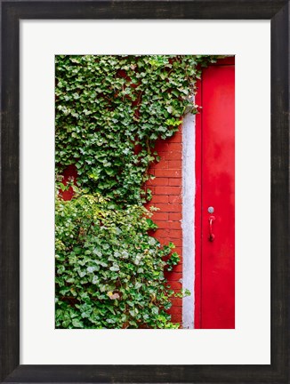 Framed Red Garden Door Print