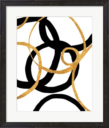 Framed Black and Gold Stroke II Print