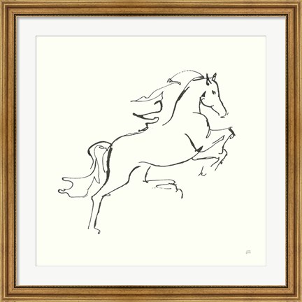 Framed Line Horse VI Print