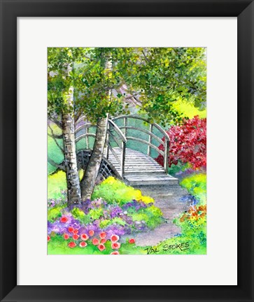 Framed Garden Bridge Print