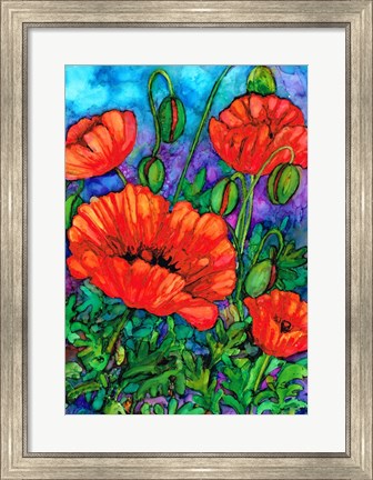 Framed Scarlet Poppies Print