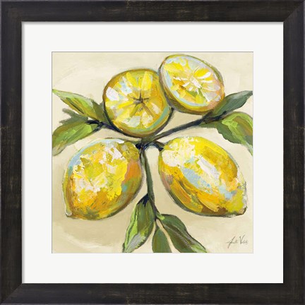 Framed Lemons on Cream Print