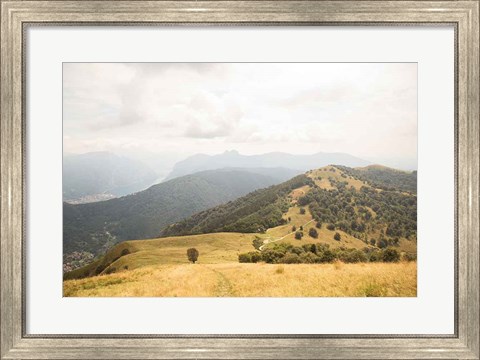 Framed Grassy Hills and Mountains Print