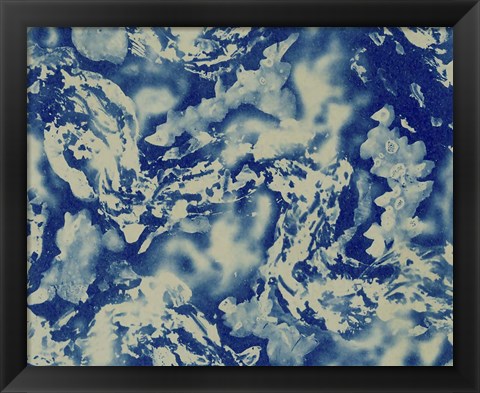 Framed Textures in Blue III Print