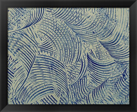 Framed Textures in Blue V Print