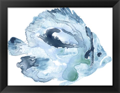Framed Blue Ocean Fish I Print