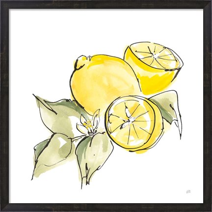 Framed Lemon Still Life I Print