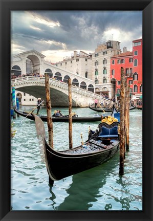 Framed Gondola Rialto Bridge #1 Print