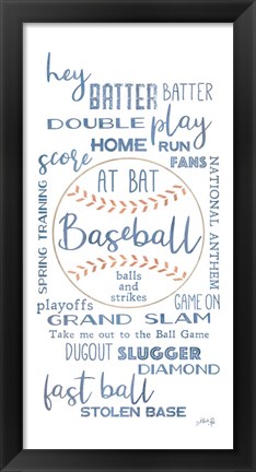 Framed Baseball Phrases Print