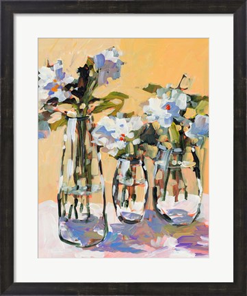 Framed Three Flower Vases Print