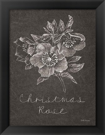 Framed Black and White Chalkboard Christmas III Print