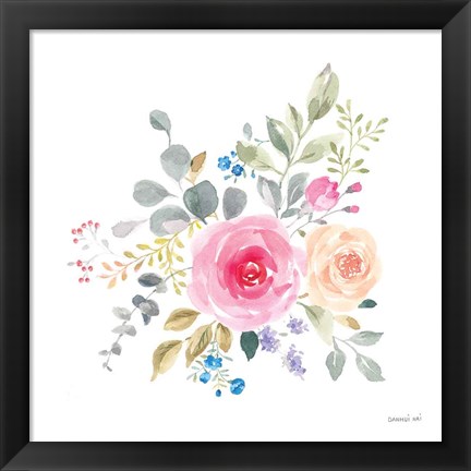 Framed Lush Roses III Print