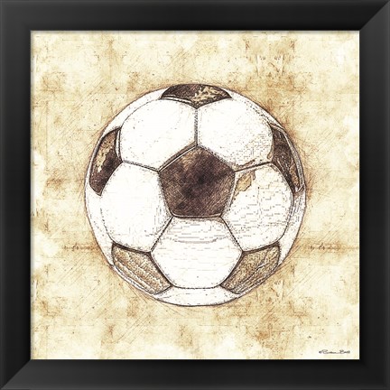 Framed Soccer Sketch Print