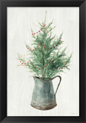 Framed White and Bright Christmas Tree II Print
