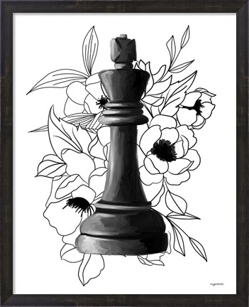 Framed Black King Floral Print