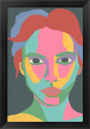 Framed Colorblock Face I Print