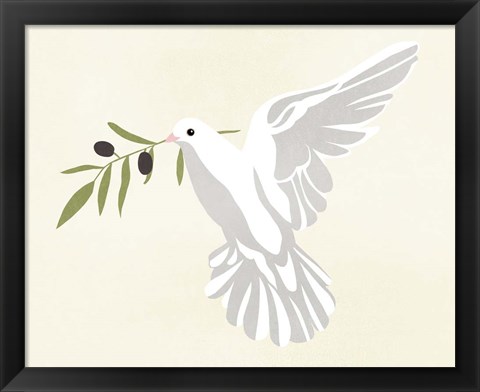 Framed Olive Branch Dove II Print
