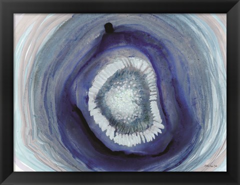 Framed Shades of Blue Agate Print