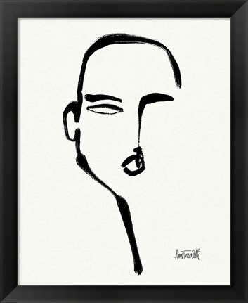 Framed Brush Portrait II Print