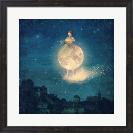 Framed Shhh Lady Night is Coming Print