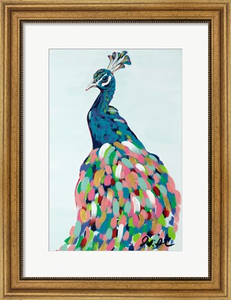 Framed Pop Peacock II Print