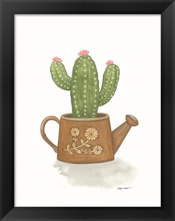 Framed Watering Can Cactus Print