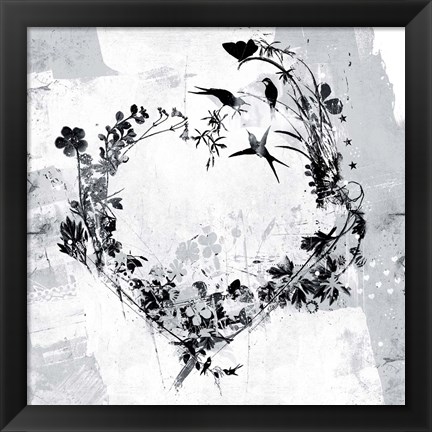 Framed Floral Heart Print