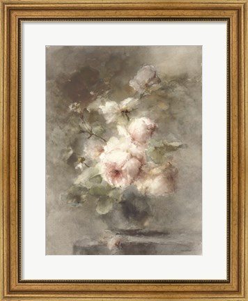 Framed Old World Rose Bouquet Print