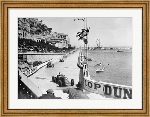 Framed After the start of the 1931 Monaco Grand Prix Print