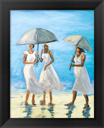 Framed Women on Beach II Print