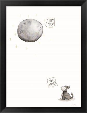 Framed Wolf and the Moon Print
