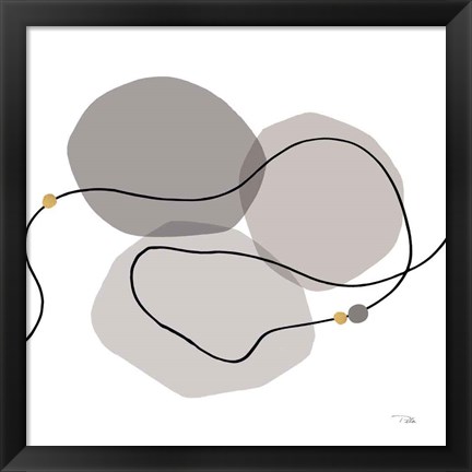 Framed Sinuous Trajectory grey II Print