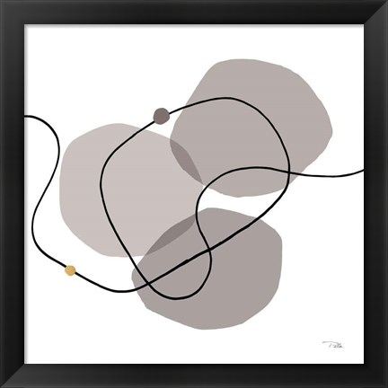 Framed Sinuous Trajectory grey III Print