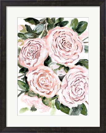Framed Gentle Roses Pink Print