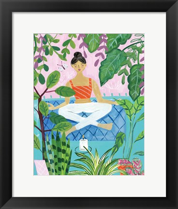 Framed Yoga with Plants II Print
