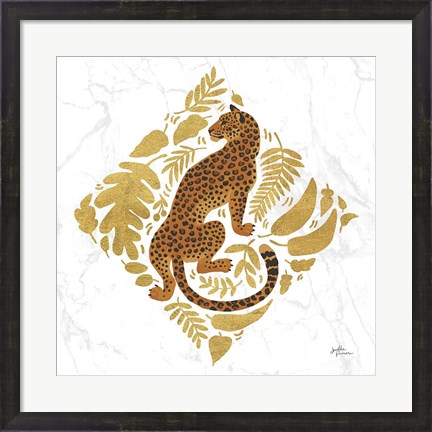 Framed Big Cat Beauty VI Gold Print