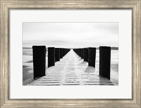 Framed Winter Dock Print