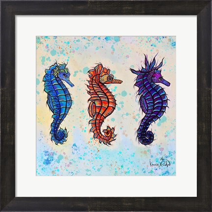 Framed Seahorses Print