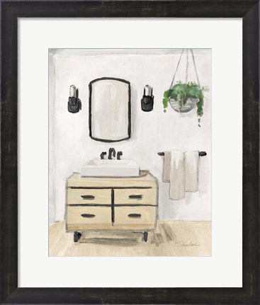 Framed Attic Bathroom I Blonde Crop Print