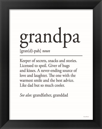 Framed Grandpa Definition 2 Print