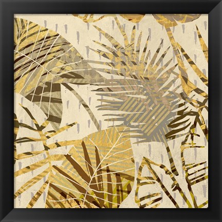 Framed Palm Festoon Gold I Print