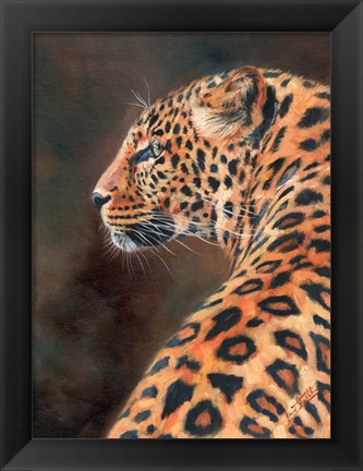 Framed Leopard Profile From Back Print