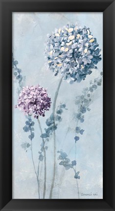 Framed Airy Blooms I Purple Print