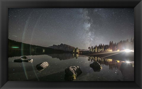 Framed Milky Way Over Two Jack Lake Print