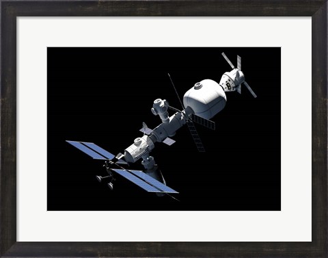 Framed Lunar Gateway Space Station Concept, Complete View Print
