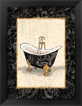 Framed Black Gold Bath Print