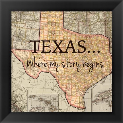 Framed Texas My Story Print