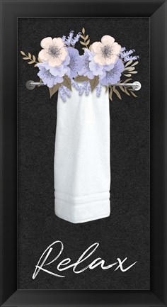 Framed Relax Floral Towel Print
