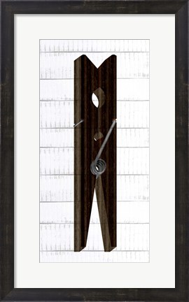 Framed Clothespin 2 Print