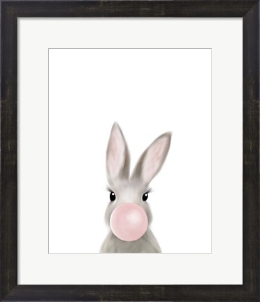 Framed Bunny Bubble Gum Print